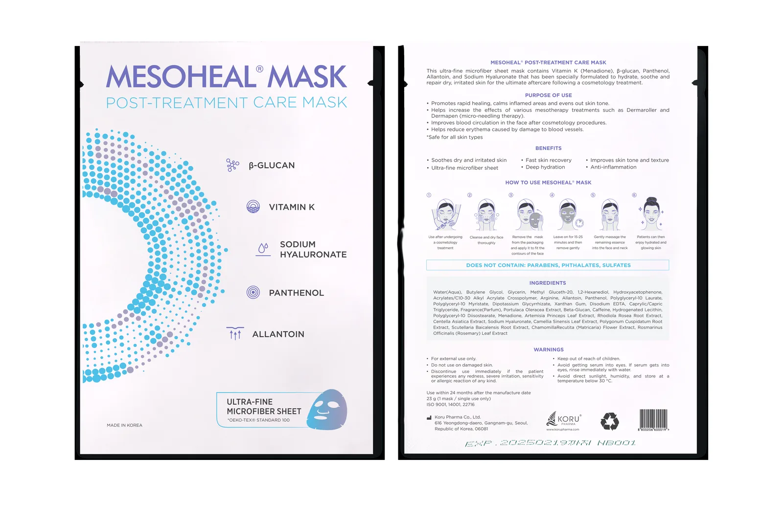 Mesoheal Post-Treatment Care Mask